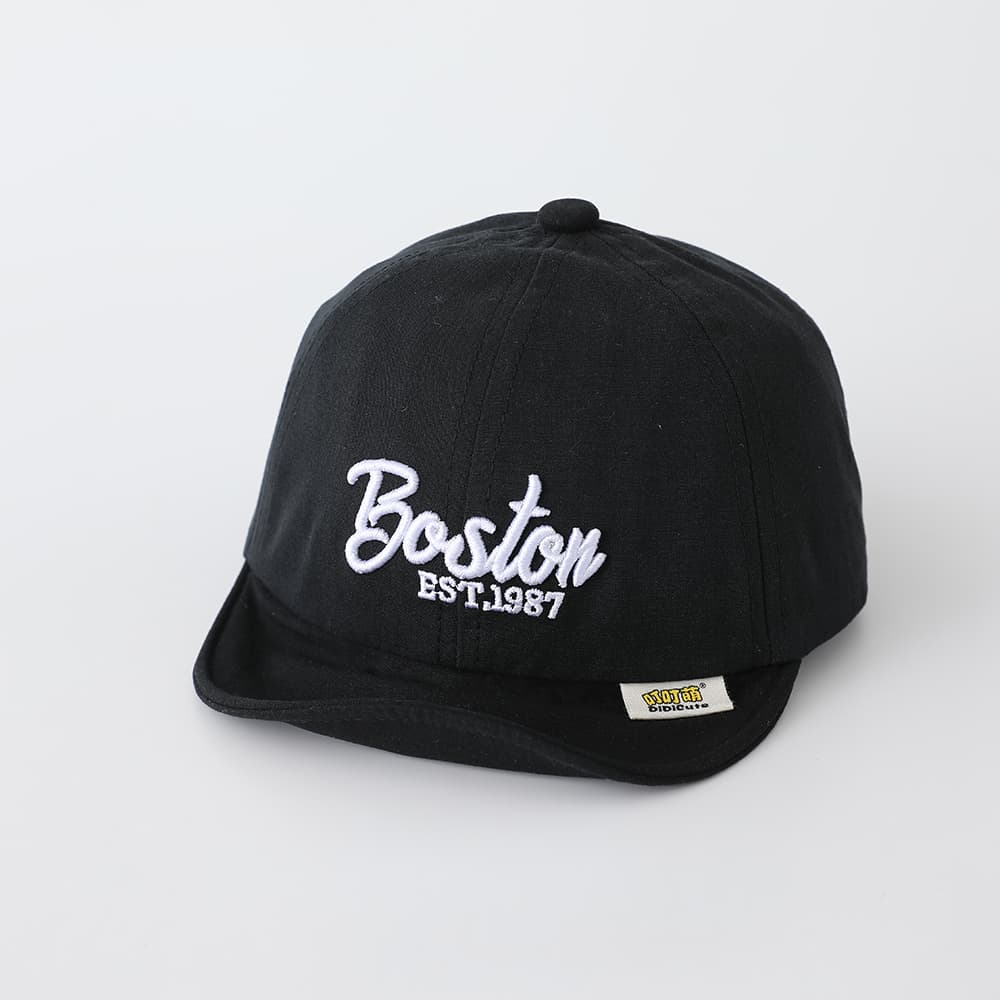 New Children's Solid-color English Three-dimensional Embroidered Adjustable Trendy Fashion Soft-brimmed Baseball Cap Suitable For Outdoor Travel And Sports