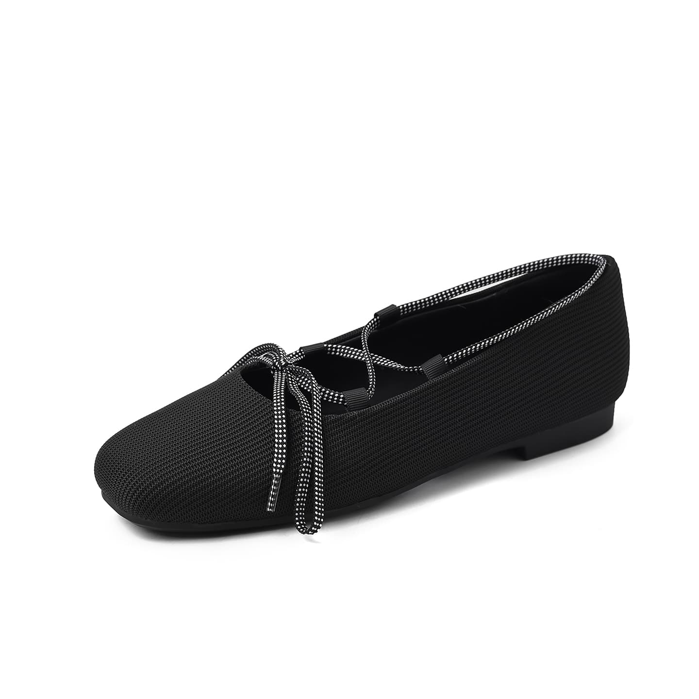 Women's Handmade Linen Slip-On Flats, Square Toe Low Heel Vintage Shoes With Sheepskin Lining & TPR Sole 3