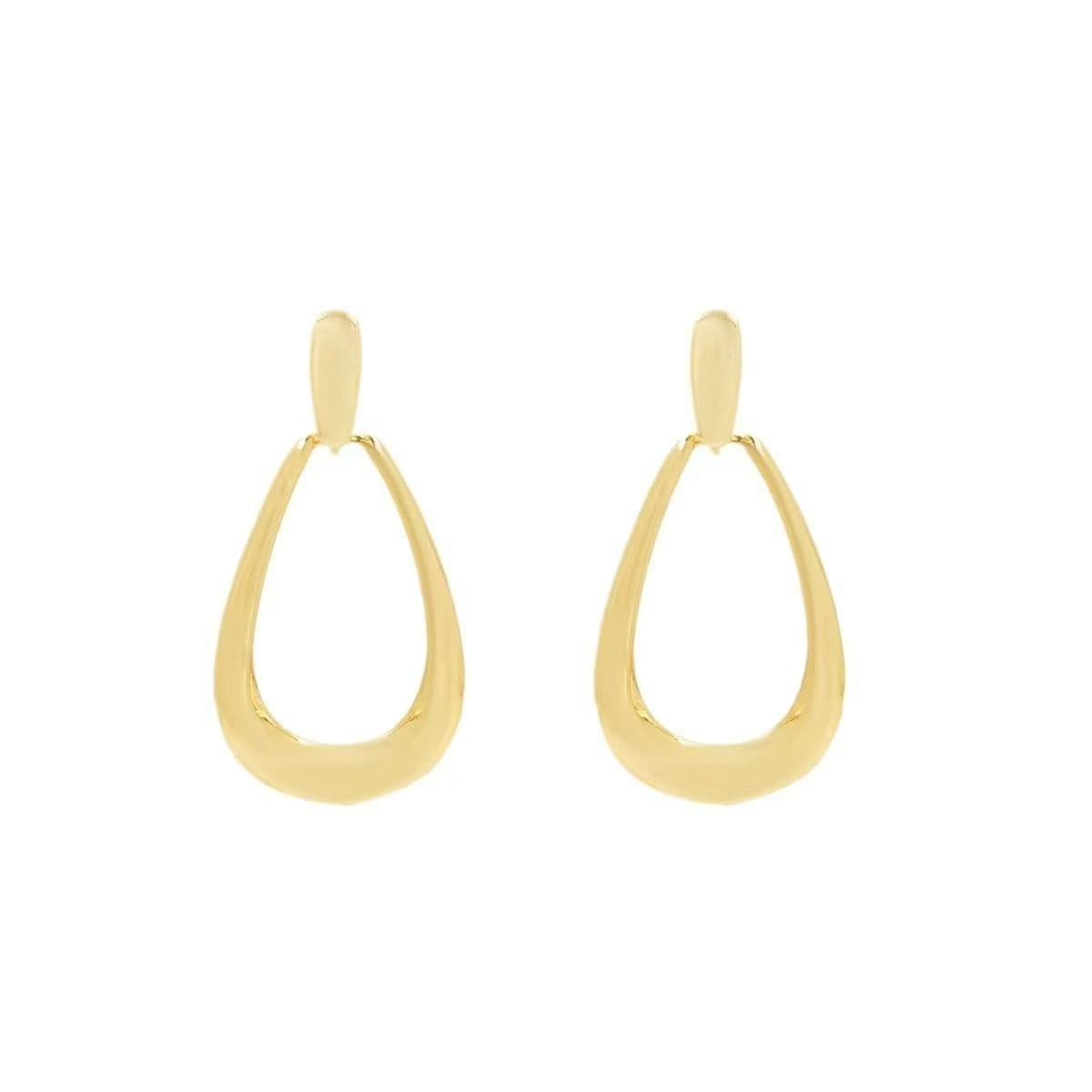 Korean Hollow Water Drop Earrings, Sparkling Rhinestone Metal Dangles For Commute 6