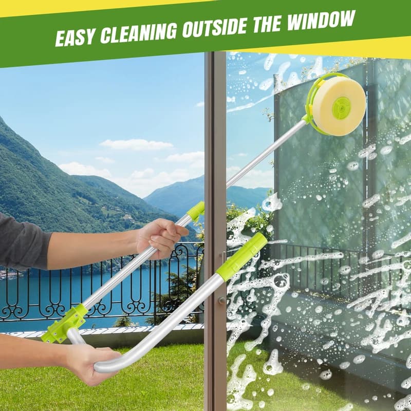 Telescopic Window Cleaning Tool High Rise Window Cleaner U Shape Smart Angle Adjust Wash Bar Cleaner With Squeegee