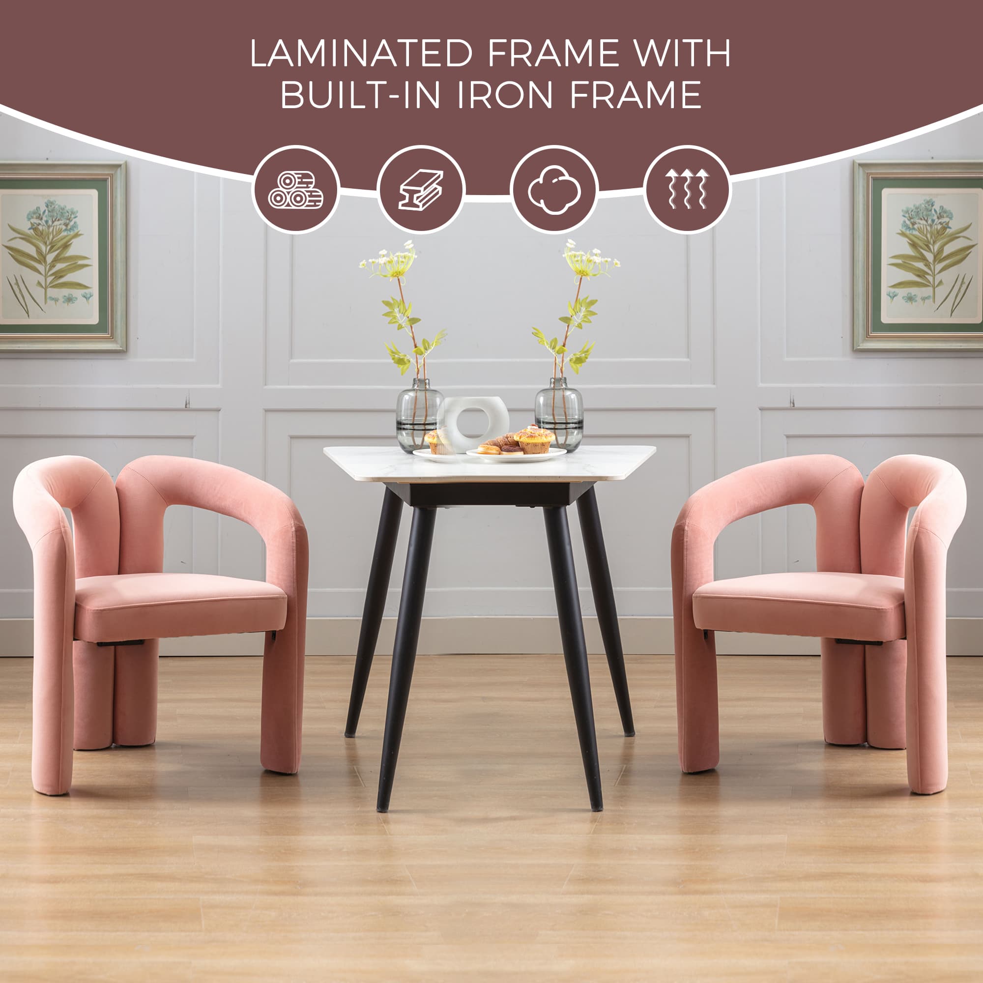Contemporary Designed Velvet Fabric Upholstered Accent Dining Chair  Barrel Side Chairs Kitchen Armchair For Living Room Set Of 2   Velvet