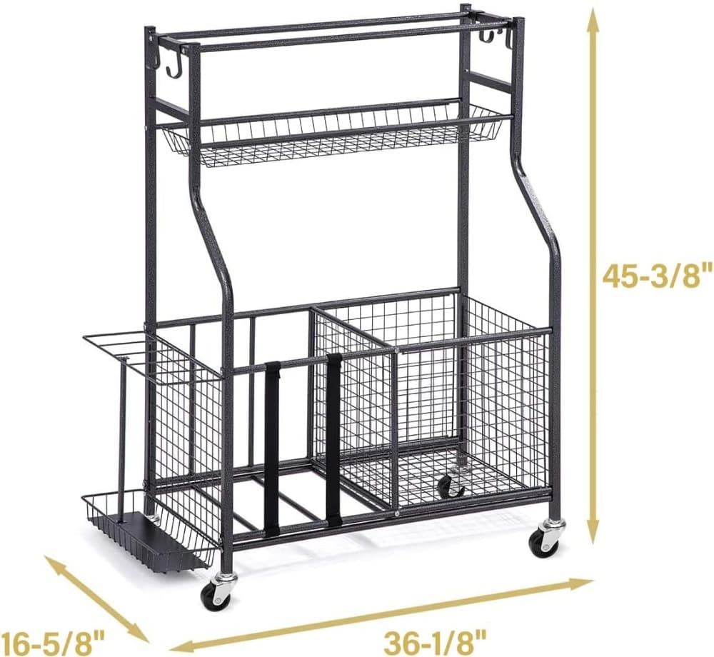 Sports Equipment Storage Rack, Sports Equipment Storage Rack, Multi-layer Compartments, Flexible Combinations, Can Neatly Store Balls, Rackets, And Other Equipment, Frees Up Space, Sturdy And Durable