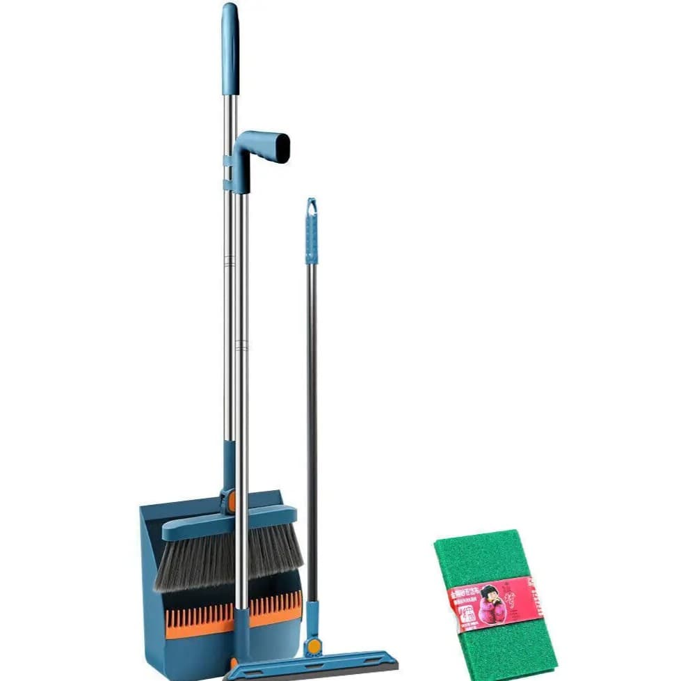 Brush Shovel Broom And Dustpan Combination Set Household Cleaning Tools Non-Stick Hair Dry Wet Dual-Use Broom Folding Set 5