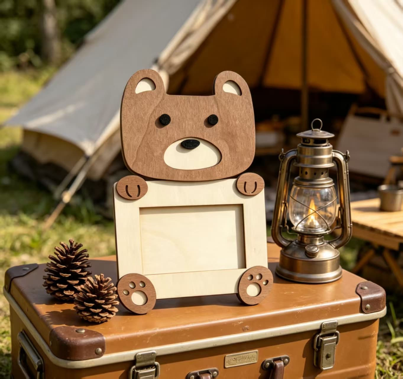 Cute Animal Wooden Photo Frame, Lion Bear Fox 3D Wood Picture Frame, Baby Kids Tabletop Photo Holder Gift