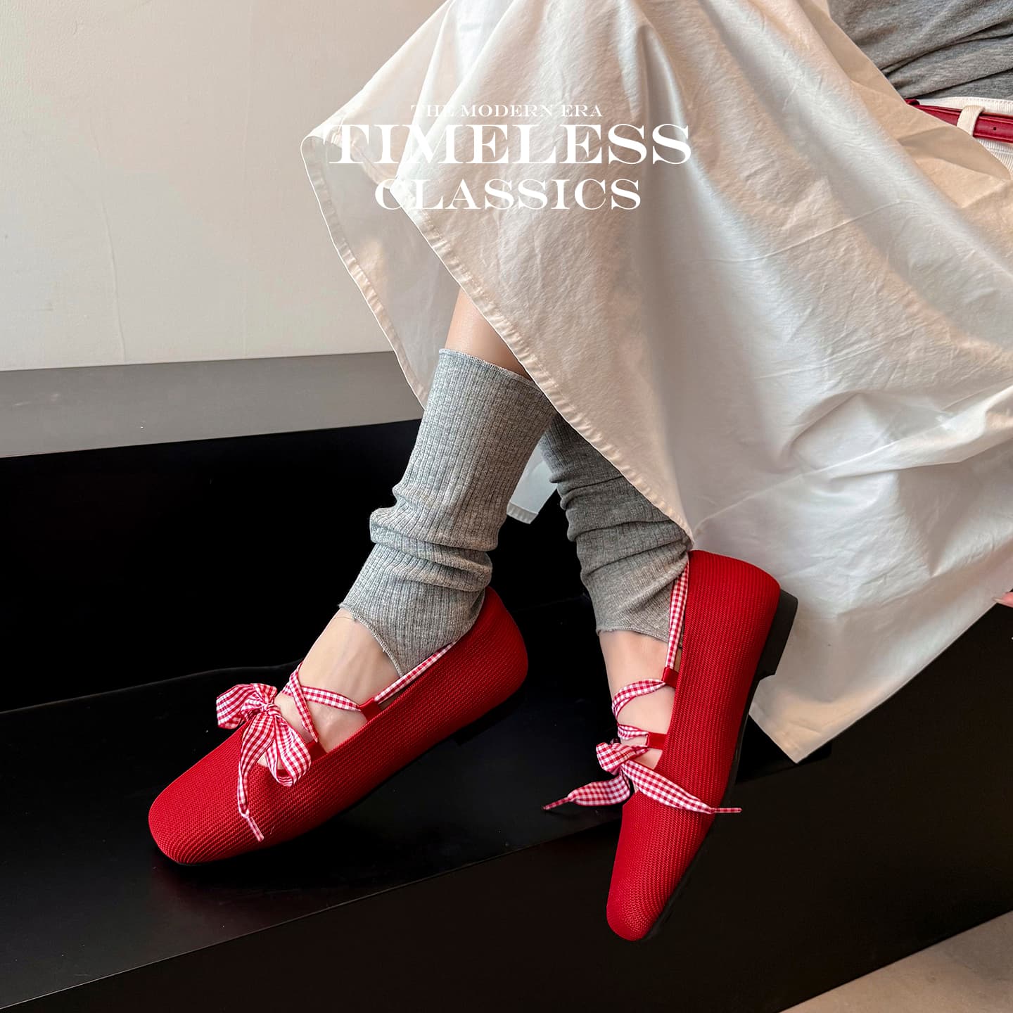 Women's Handmade Linen Slip-On Flats, Square Toe Low Heel Vintage Shoes With Sheepskin Lining & TPR Sole 8