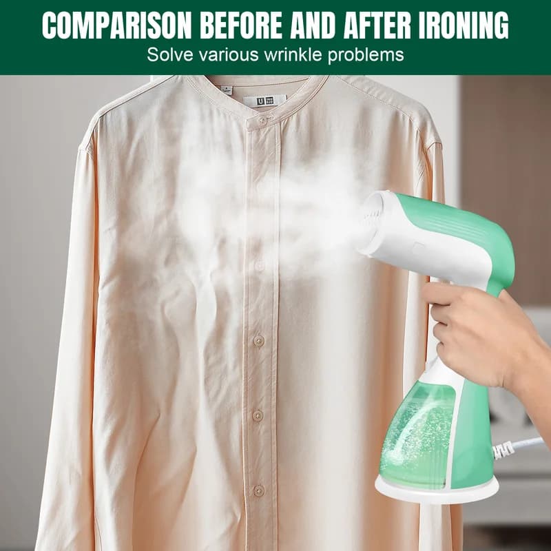 Handheld Clothes Steamer, 1500W Portable Garment Steamer Clothing,30s Fast Heat-up 1500W Powerful Steam Iron With 300ML Tank 4