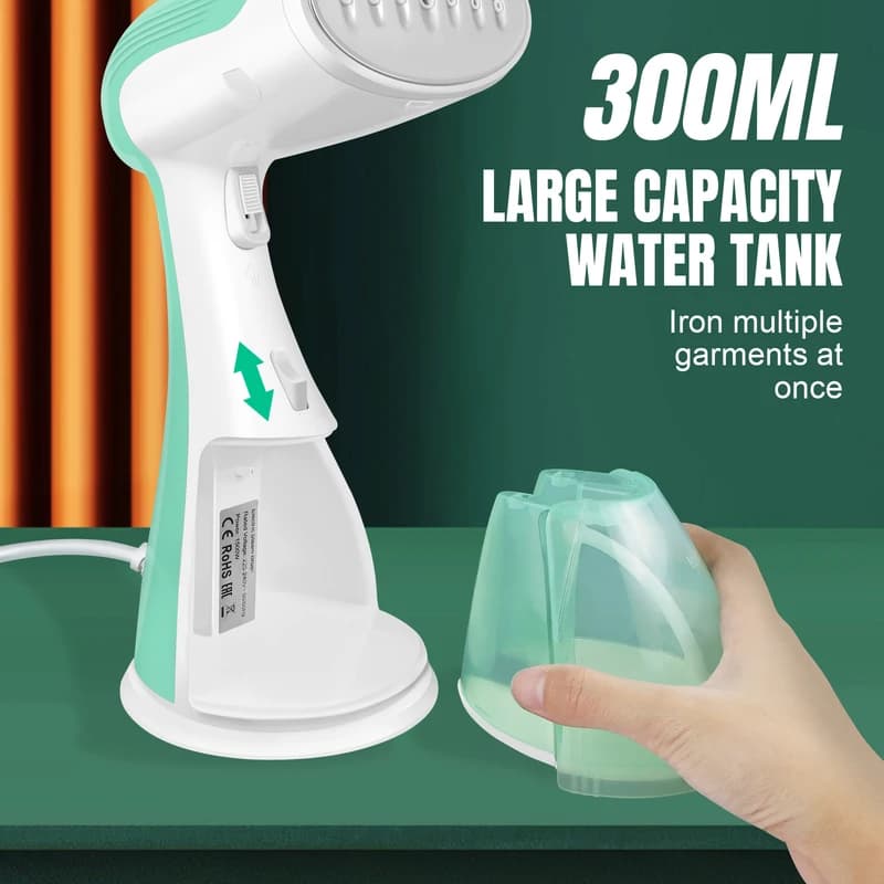 Handheld Clothes Steamer, 1500W Portable Garment Steamer Clothing,30s Fast Heat-up 1500W Powerful Steam Iron With 300ML Tank