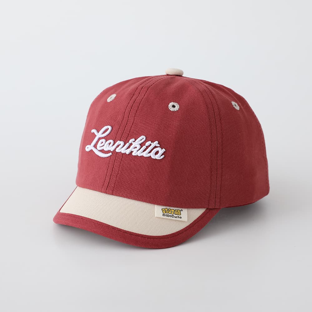 Children's Multi-color Edge-stitching Artistic Font English Font Embroidery Adjustable Simple Casual Short-brim Baseball Cap Suitable For Outdoor Shopping And Traveling