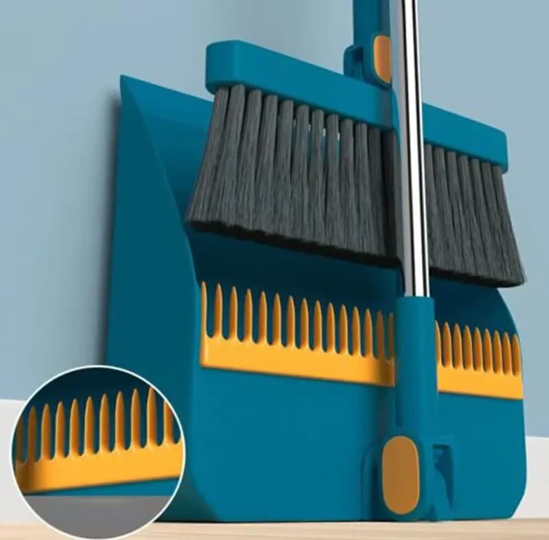 Brush Shovel Broom And Dustpan Combination Set Household Cleaning Tools Non-Stick Hair Dry Wet Dual-Use Broom Folding Set 2