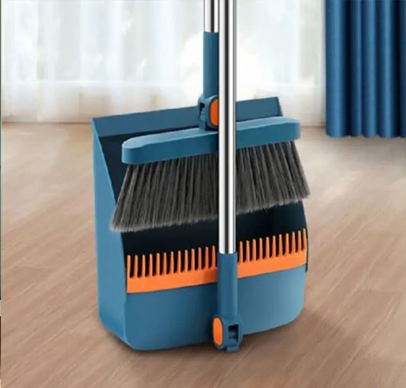 Brush Shovel Broom And Dustpan Combination Set Household Cleaning Tools Non-Stick Hair Dry Wet Dual-Use Broom Folding Set 4