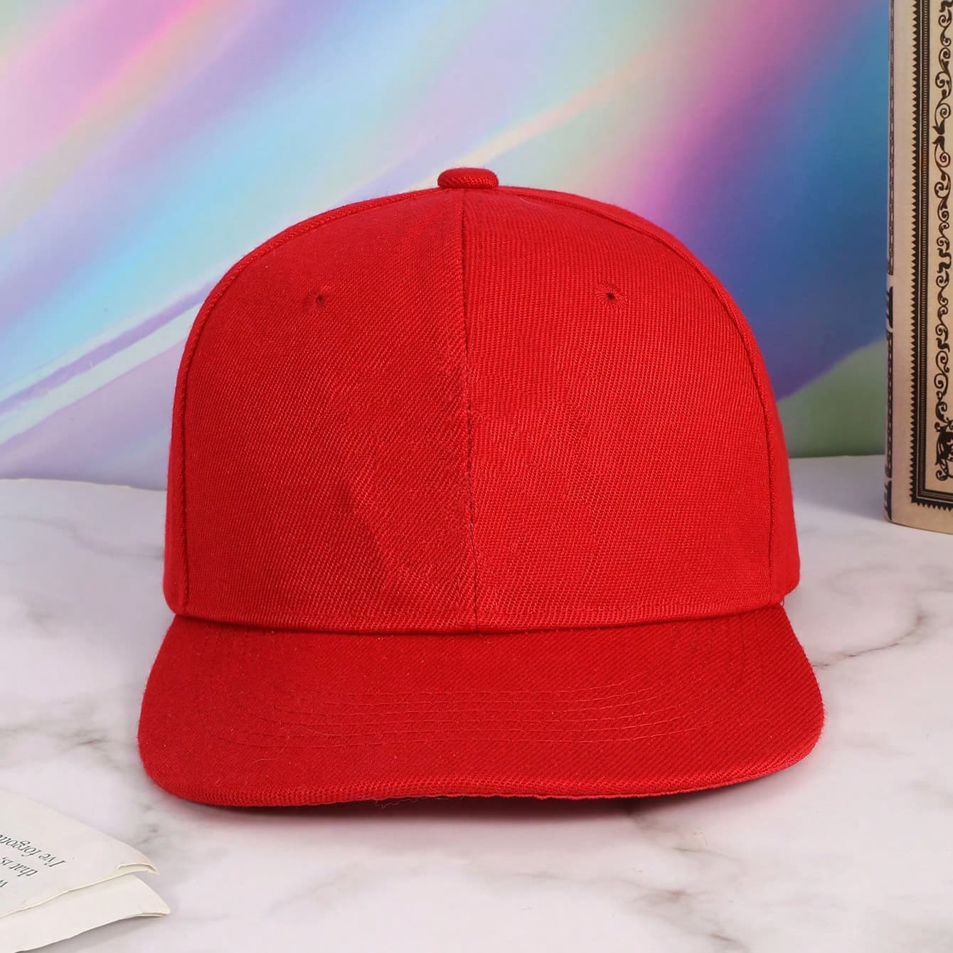 Men's And Women's Matching Red Baseball Cap - Tall Style - Street Hip-Hop Look - Outdoor Multi-Functional Beanie Hat