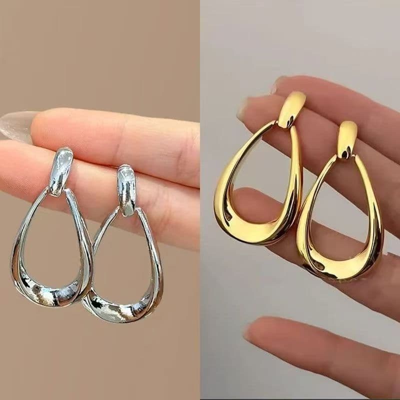 Korean Hollow Water Drop Earrings, Sparkling Rhinestone Metal Dangles For Commute 8