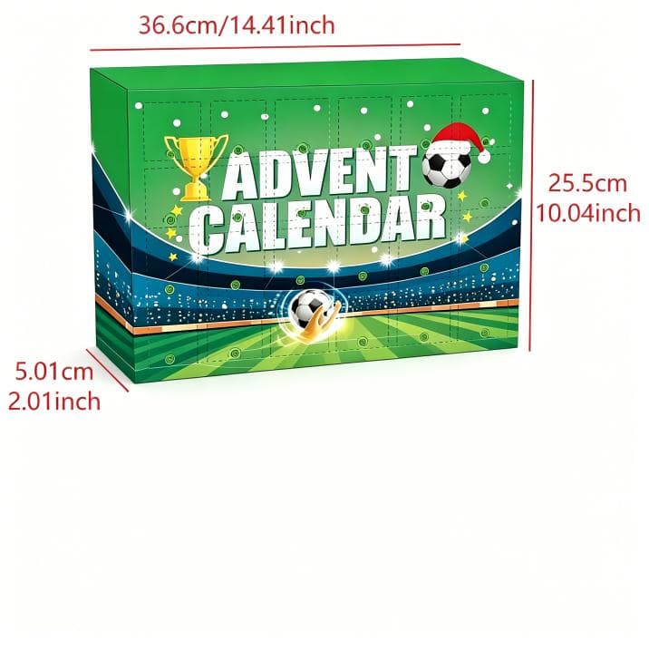 Football World Cup Advent Calendar 2026, 24 Days Countdown Blind Box With Mini Soccer Toys, Players, Trophies, Medals & Whistles, Christmas Surprise Gift Set For Kids & Football Fans