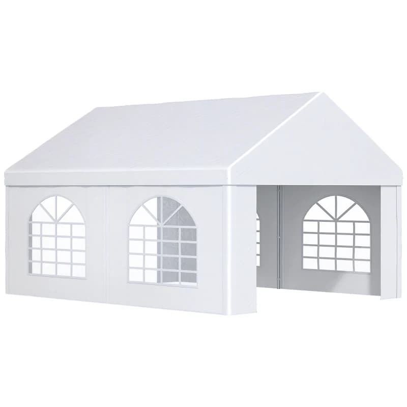 13 X 16.5 Ft Heavy Duty Party Tent Outdoor Gazebo Wedding Tent Event Shelter Carport BBQ With Removable Sidewalls & Windows, Outside Waterproof Canopy For Parties, White
