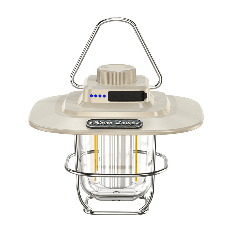 Vintage Outdoor Camping Lantern, Portable Kerosene Lamp Style Light, Smart Rechargeable Handheld Lamp, LED Tent Light 2
