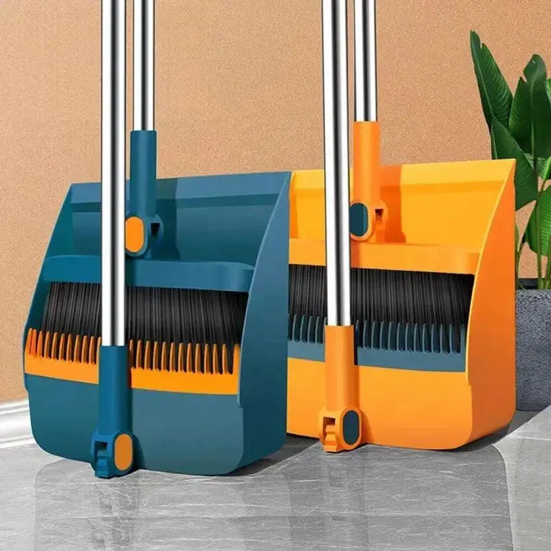 Brush Shovel Broom And Dustpan Combination Set Household Cleaning Tools Non-Stick Hair Dry Wet Dual-Use Broom Folding Set 3