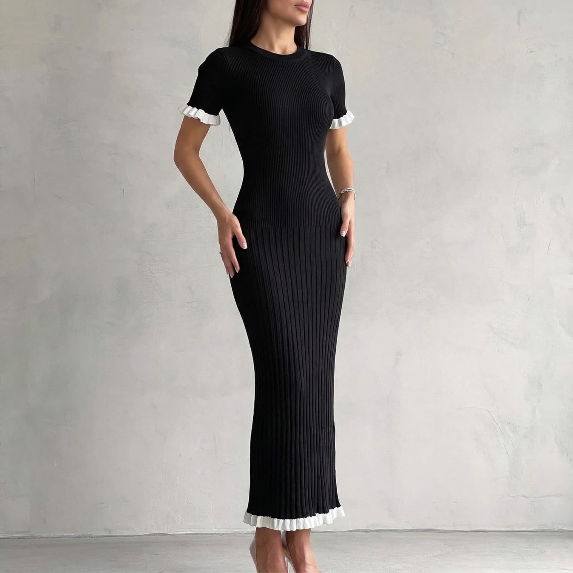 European And American Womens Tight-fitting Sweater Dress
