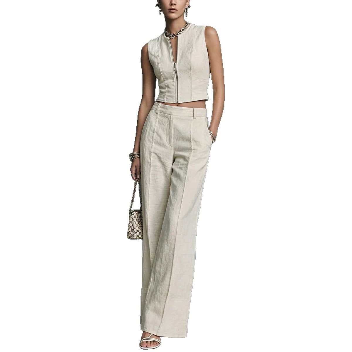 Sleeveless Top And Straight-leg Casual Pants Set 5