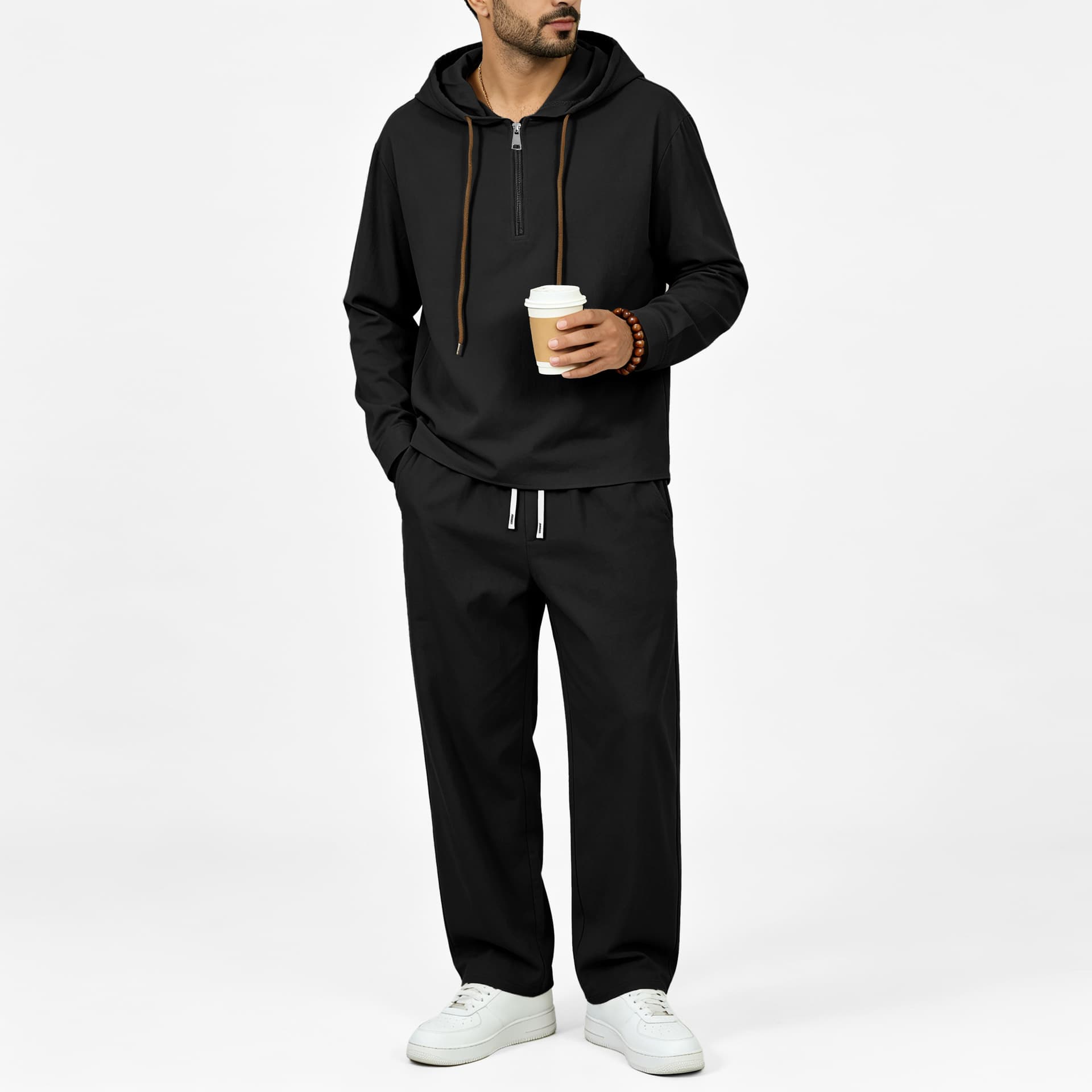 Mens Hooded Long-Sleeve Sweatshirt And Pants Set 7