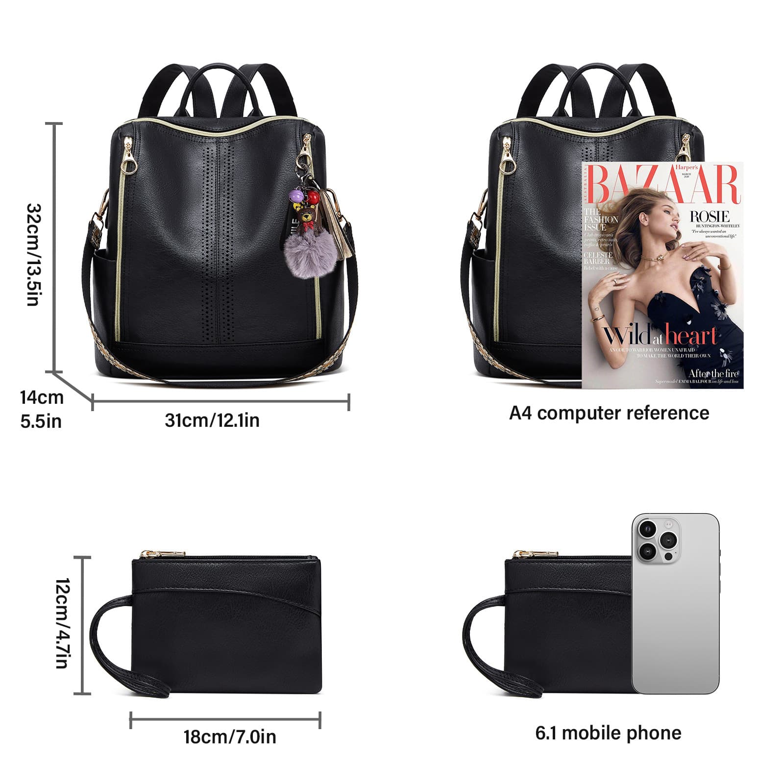Springsummer Korean-style Casual Soft-leather Womens Backpack 6