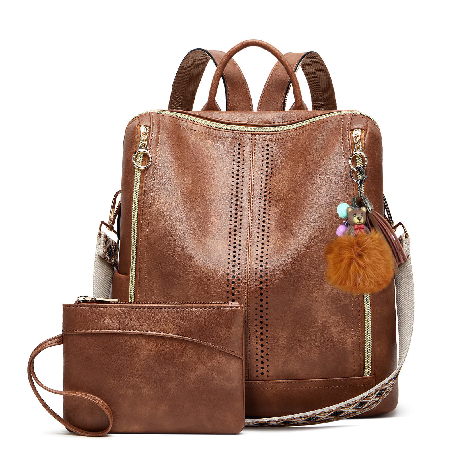 Springsummer Korean-style Casual Soft-leather Womens Backpack 9