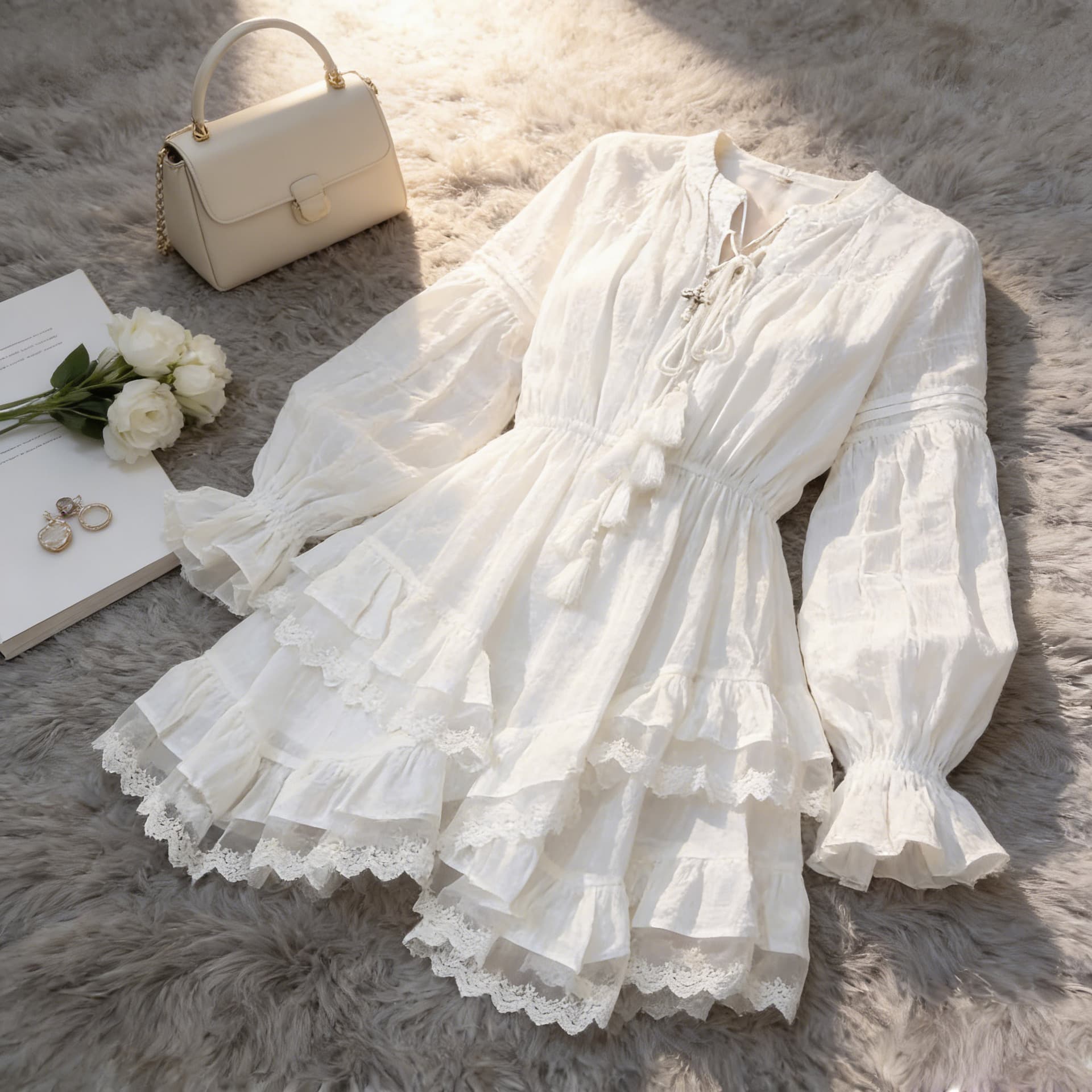 French-style Vacation Chic Sweet Lace Dress For Women
