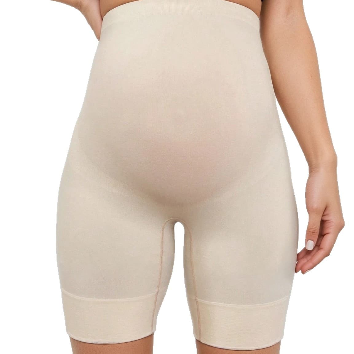 Maternity High-Waisted Seamless Yoga Shorts Plus Size
