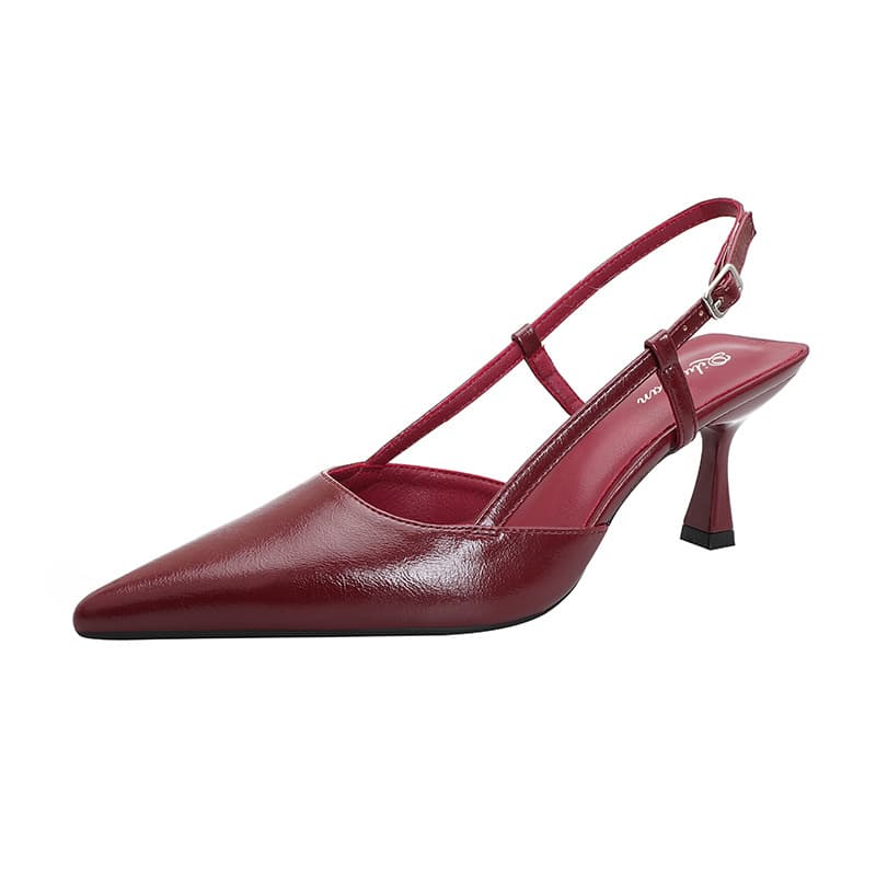 Sexy Wine-red Pointed-toe Sandals 5