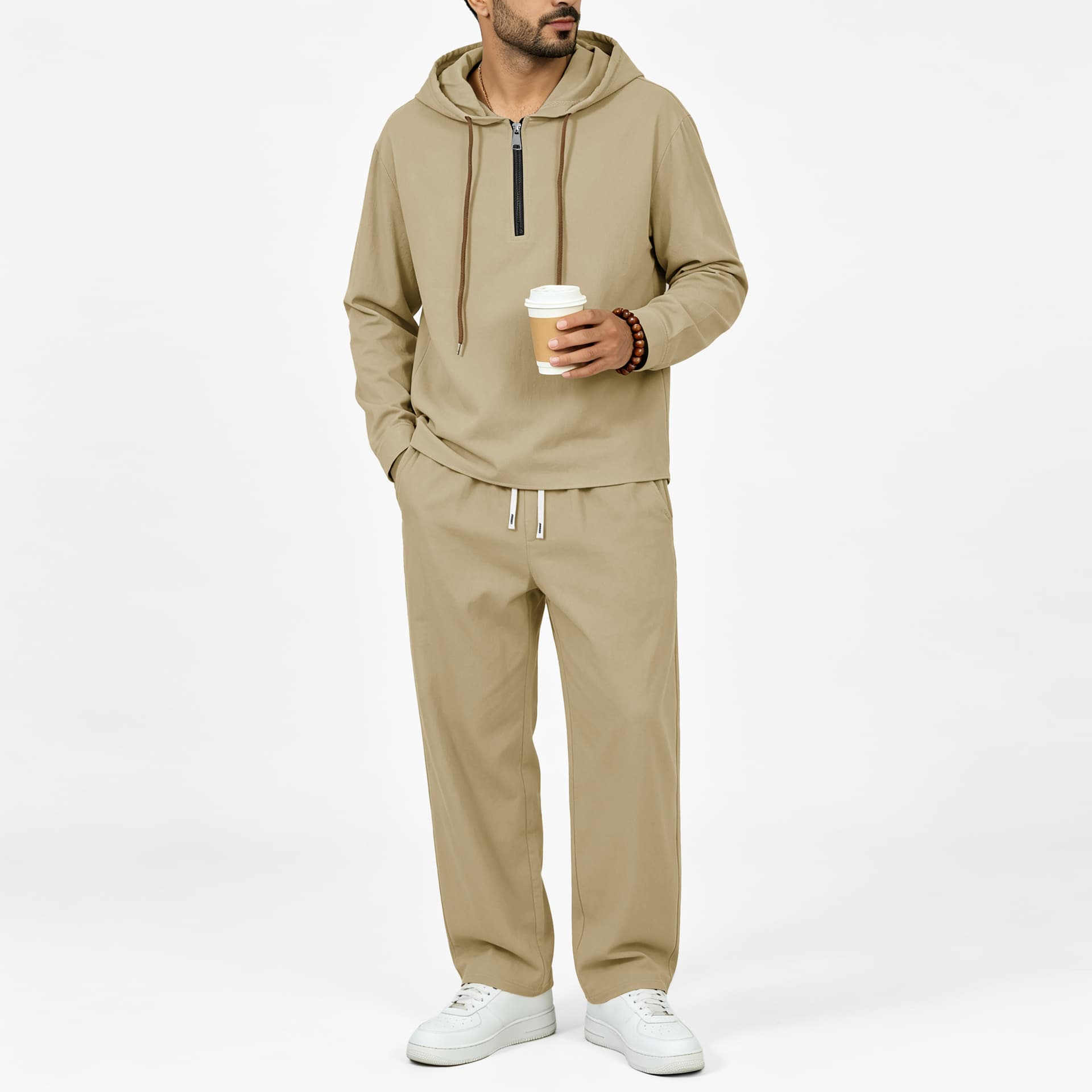 Mens Hooded Long-Sleeve Sweatshirt And Pants Set 3