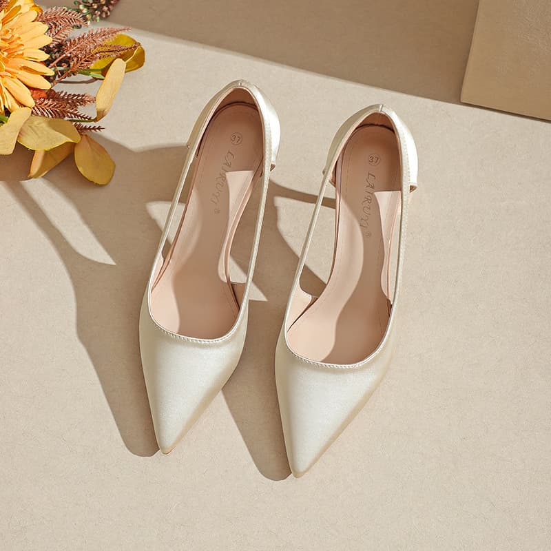 Pointed-toe Solid-color High Heels For Women, Stiletto Heels, New Hollow-out Low-cut Design 8