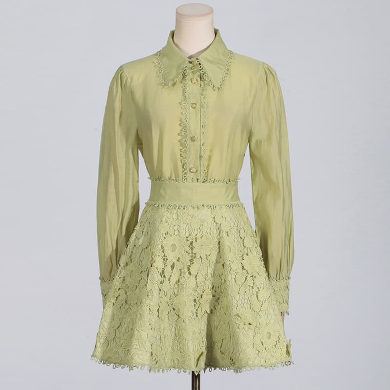 Shirt And Embroidered Midi Skirt Two-piece Set Womens Outfit