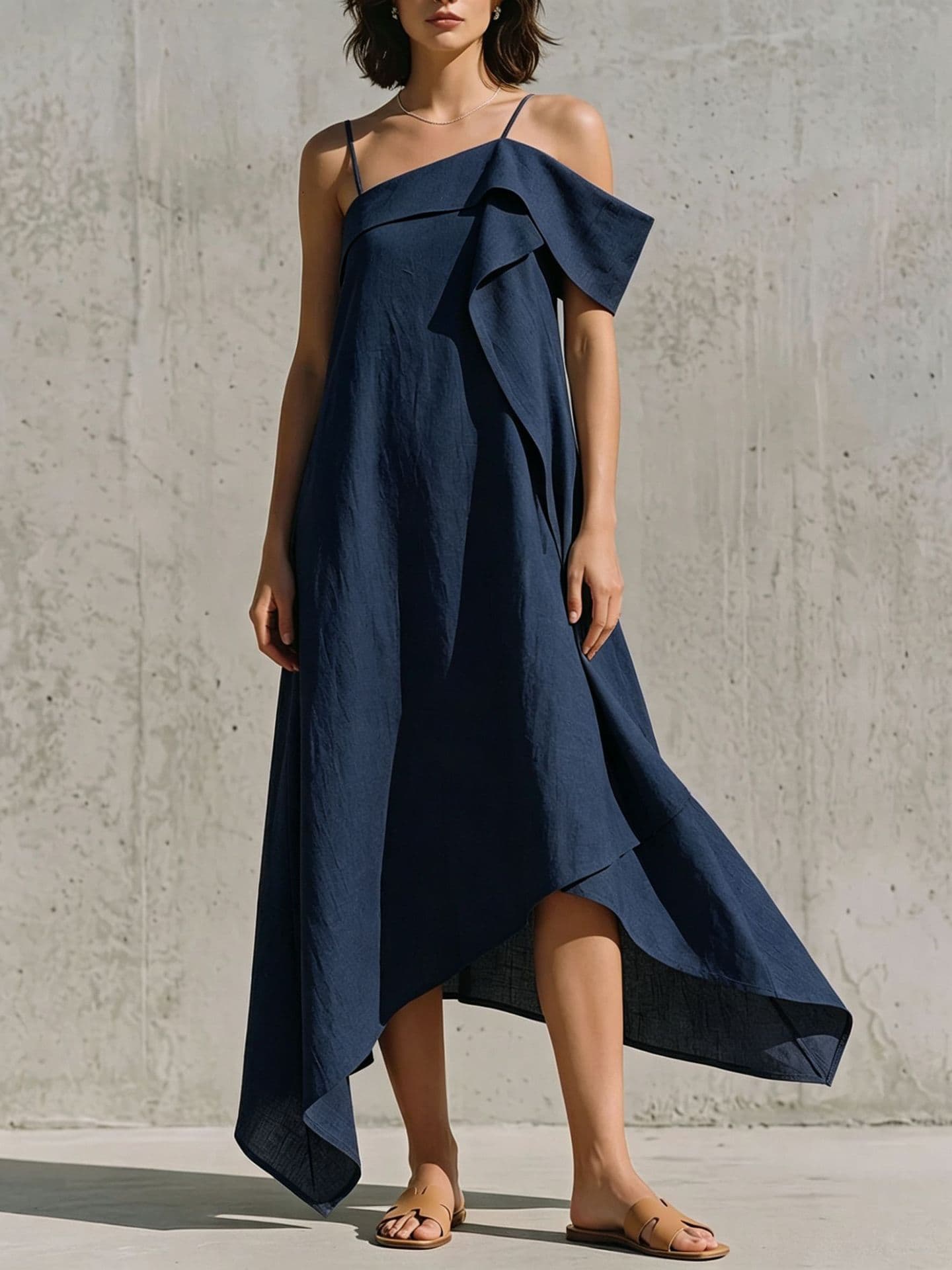 Irregular Hem Asymmetrical Off-shoulder Dress