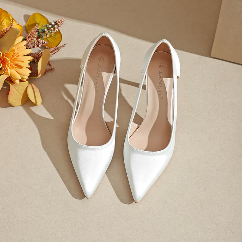 Pointed-toe Solid-color High Heels For Women, Stiletto Heels, New Hollow-out Low-cut Design 4