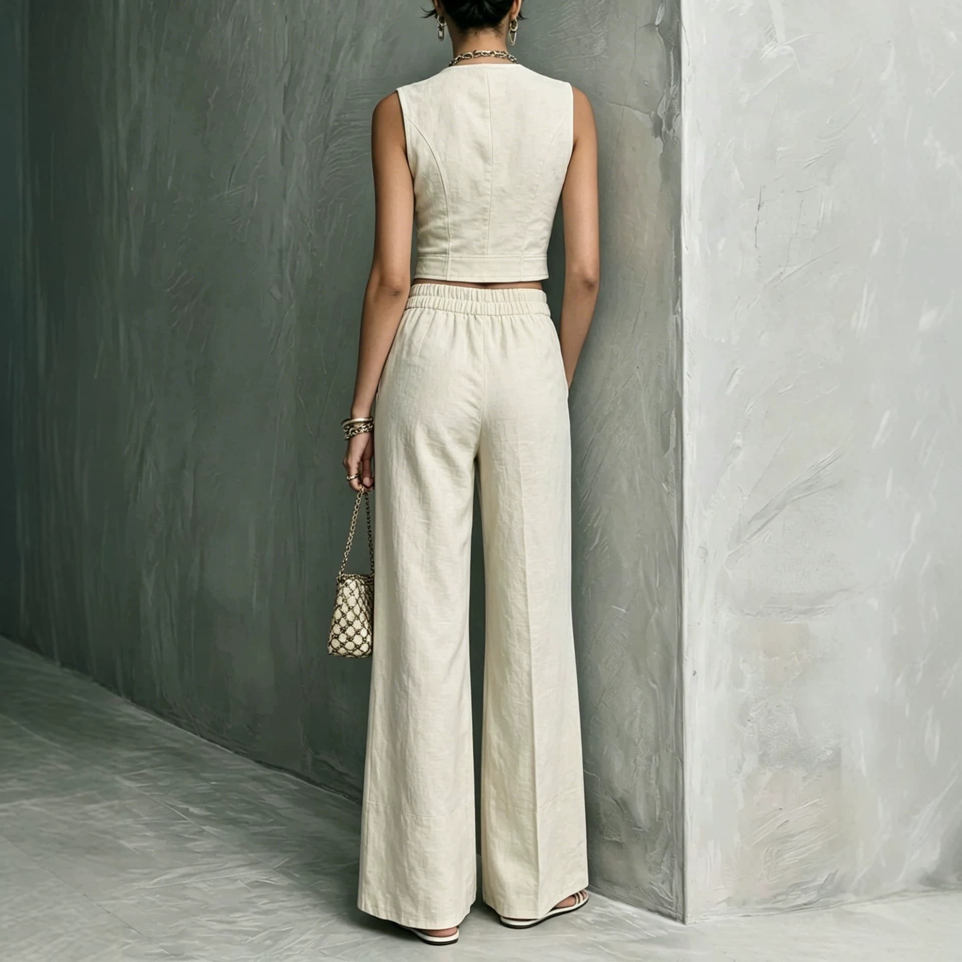 Sleeveless Top And Straight-leg Casual Pants Set 6