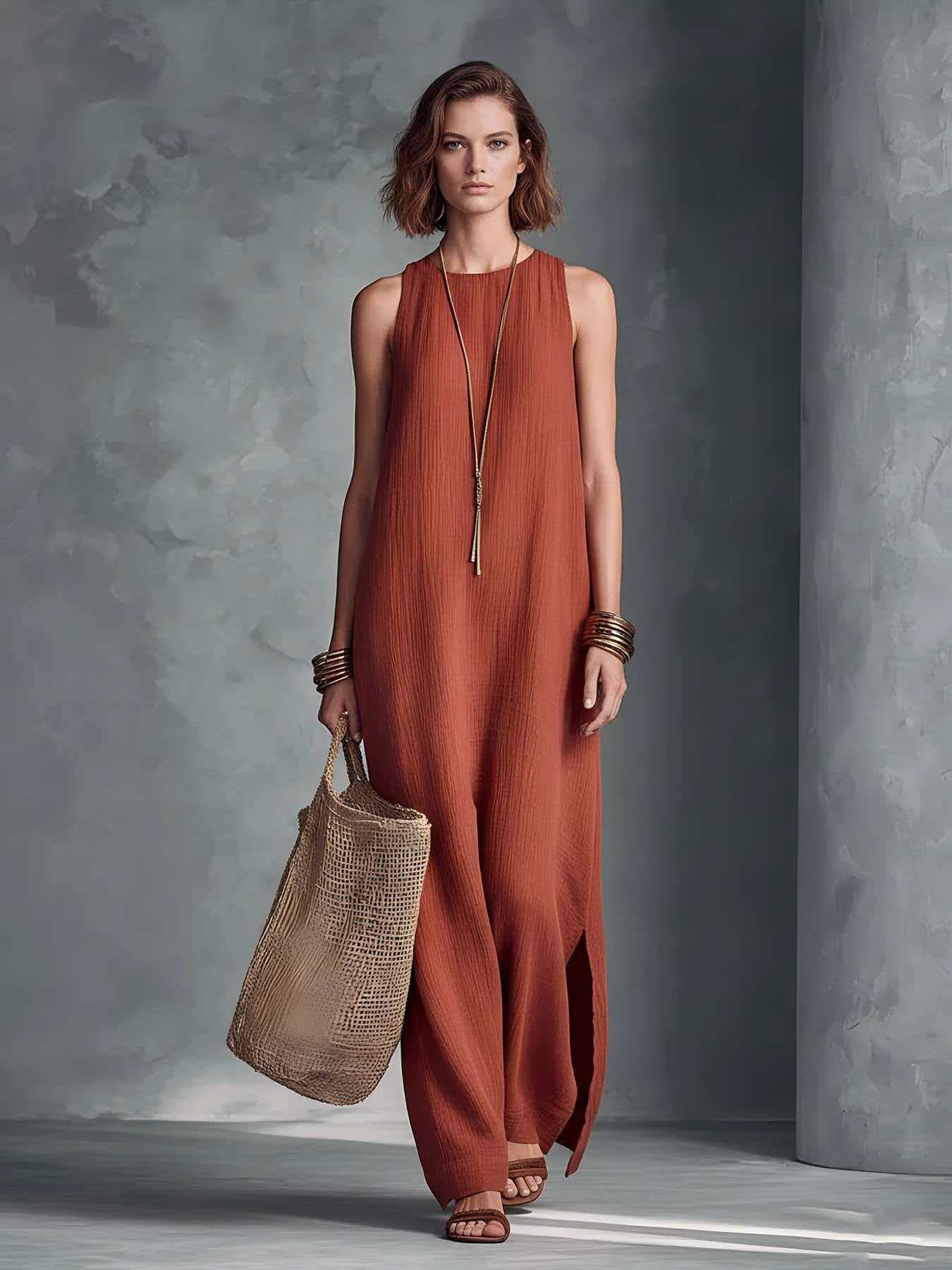 Womens Sleeveless Resort-style Dress 9