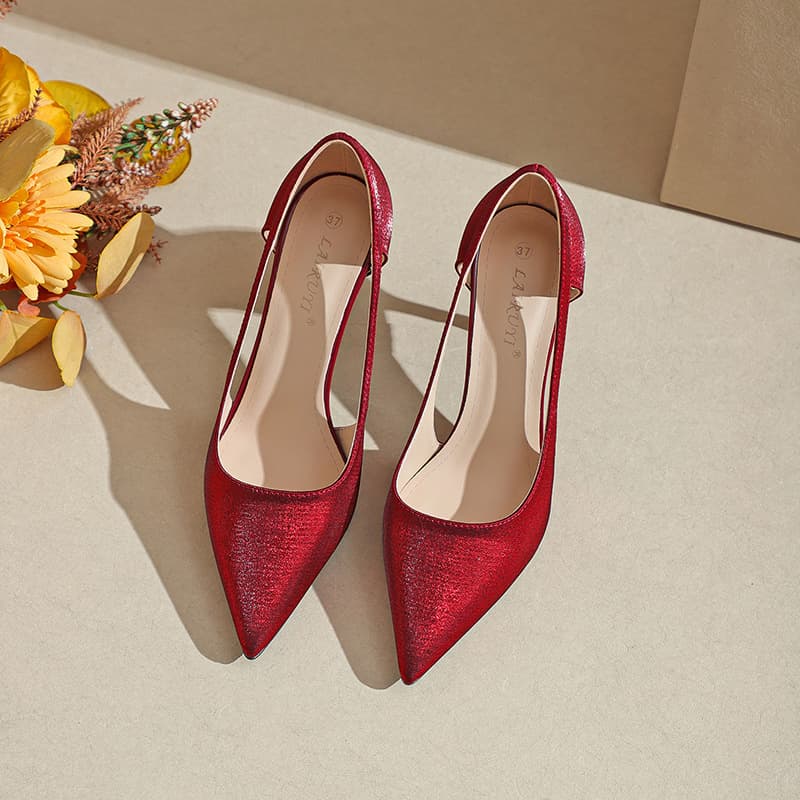 Pointed-toe Solid-color High Heels For Women, Stiletto Heels, New Hollow-out Low-cut Design