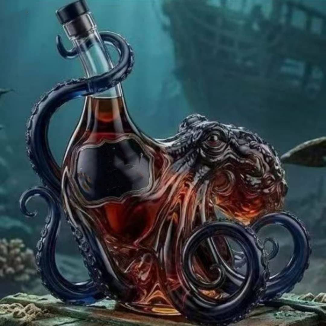 New Arrival Commemorative Octopus Themed Whiskey Glass Bottle 2
