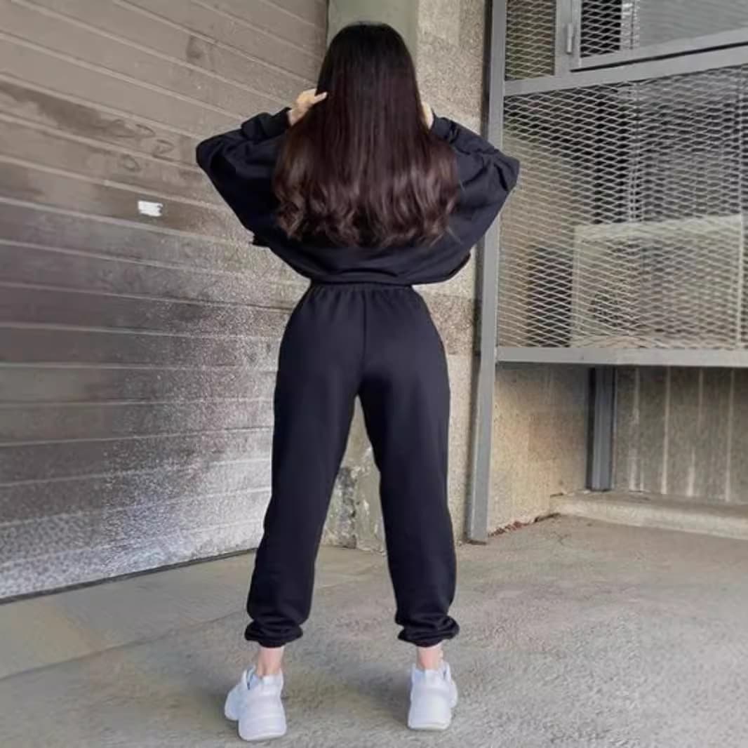Fashionable And Versatile Embroidered Slim-fit Casual Sporty Two-piece Hoodie Set