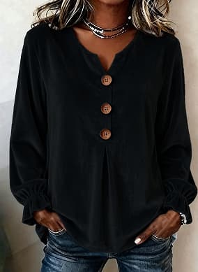 Summer women's V-neck button-up blouse
