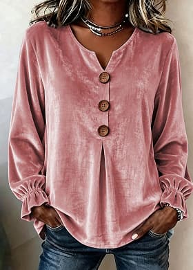 Summer women's V-neck button-up blouse 4