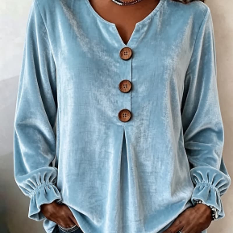Summer women's V-neck button-up blouse 6