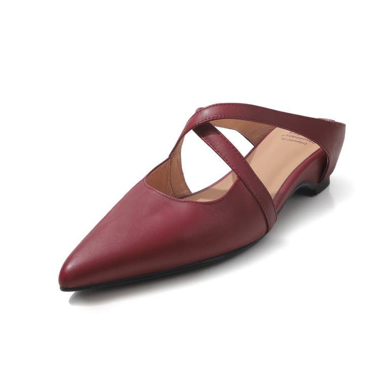 Pointed-toe Closed-toe Mules Outdoor Wedge Sandals For Women 3