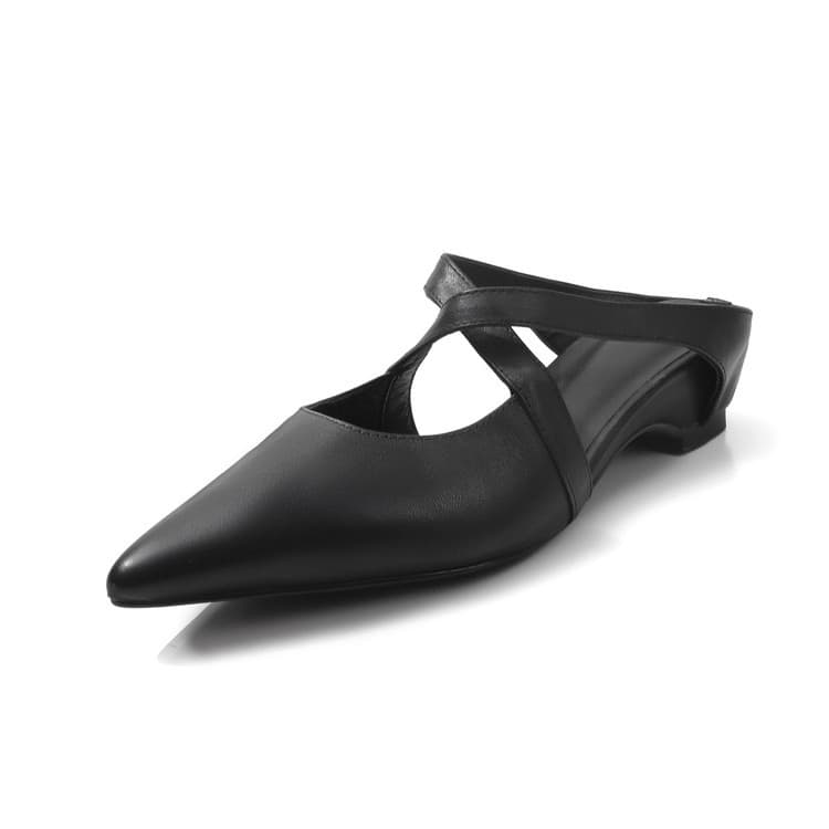 Pointed-toe Closed-toe Mules Outdoor Wedge Sandals For Women 10