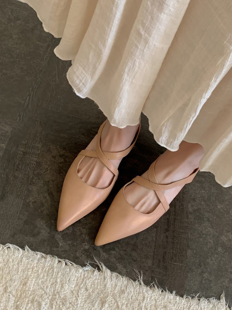 Pointed-toe Closed-toe Mules Outdoor Wedge Sandals For Women 8