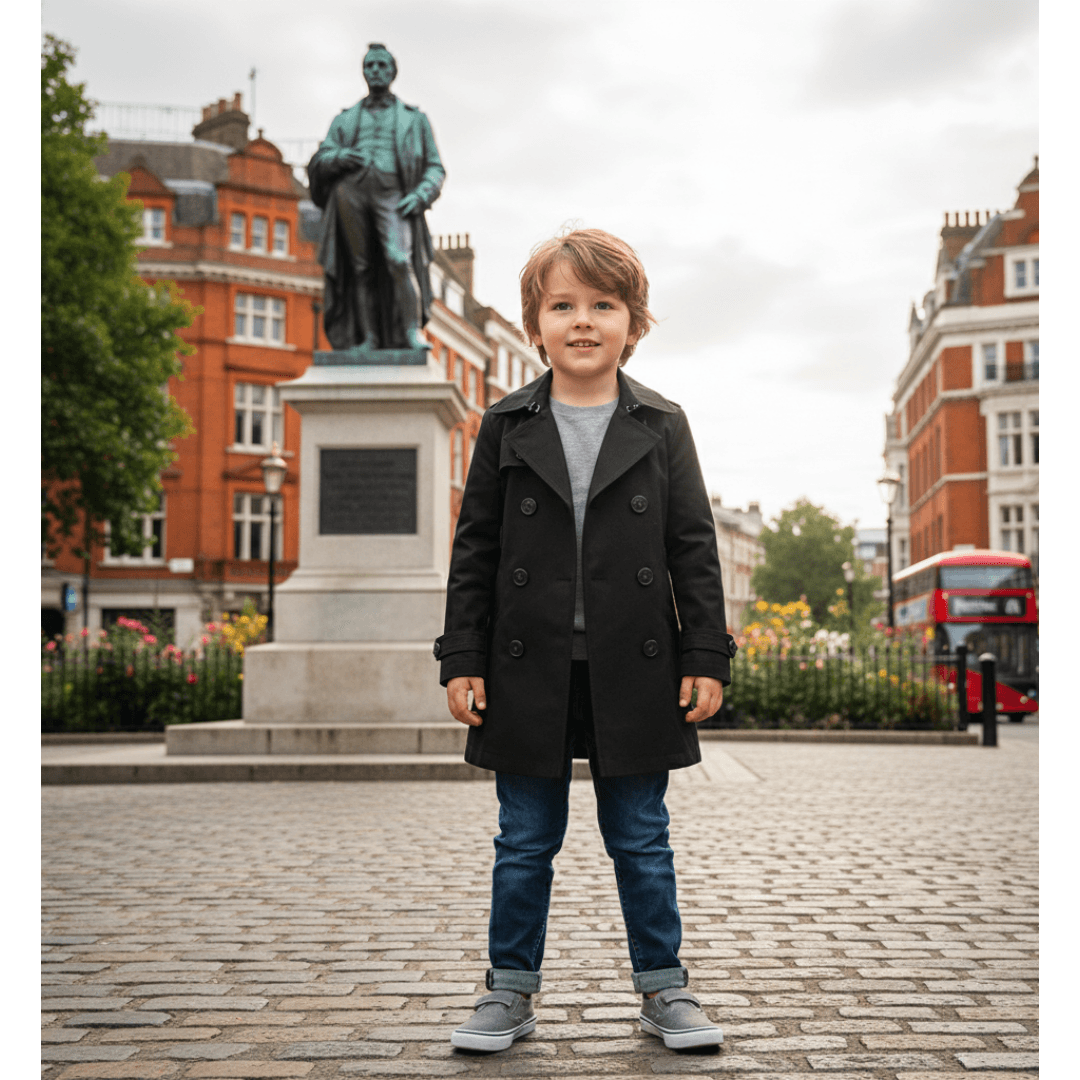 Kids Double Breasted Trench Coat Cotton Autumn Jacket For Boys-Girls -4 To 9 YRS 7