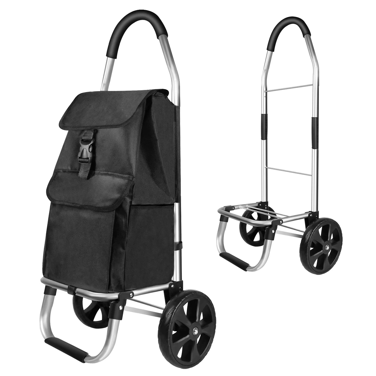 40L Lightweight 2 Wheels Shopping Trolley, Collapsible Push Pull Carts For Easy Storage, For Seniors Or Heavy Loads 6