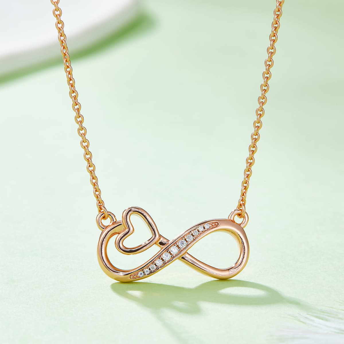 3.7g S925 Sterling Silver 11 Stone Moissanite Infinity Heart Necklace 45cm Platinum Plated Pendant With GRA, Romantic Jewelry Gift Box Set For Women 7