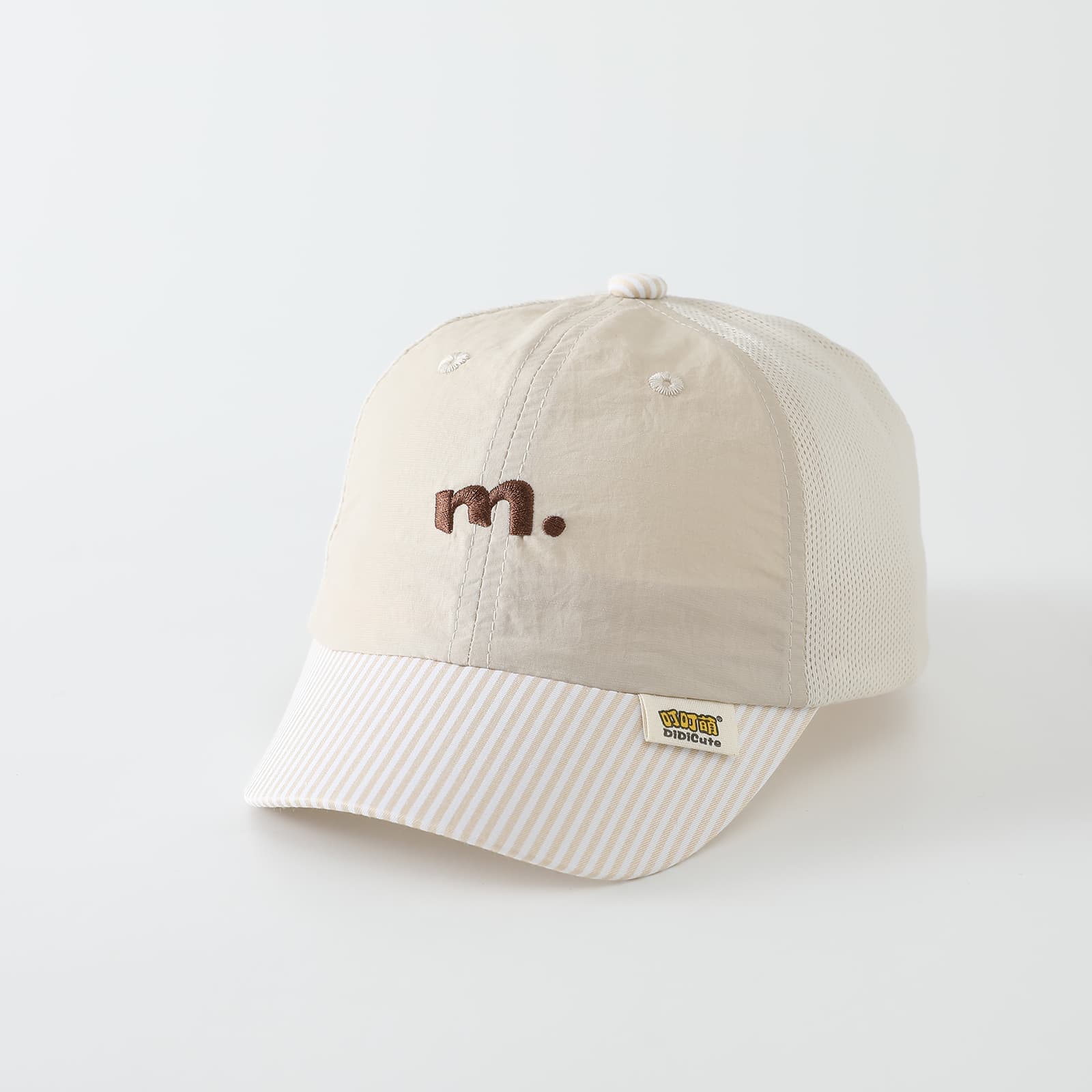 Summer Boys And Girls' Mesh Baseball Cap With Simple Letter Embroidery And Striped Brim, Perfect For Outdoor Outings And Versatile For Various Occasions. 4