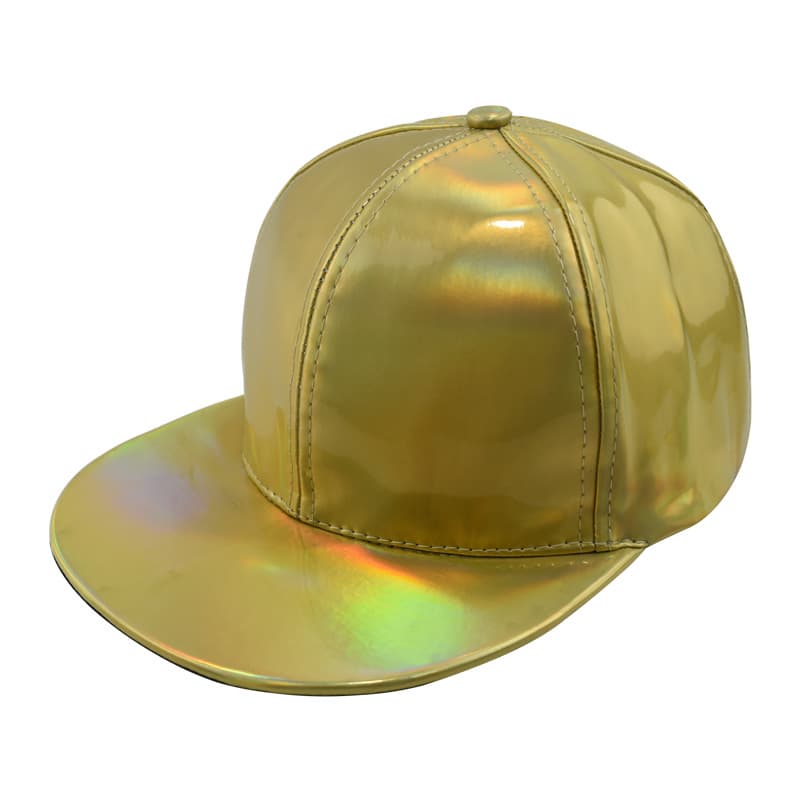 Summer Men's And Women's Shiny Gradient Color Fashionable Trend PU Leather Hip-hop Hats, Suitable For Daily Gatherings, Outdoor Street Photography 2