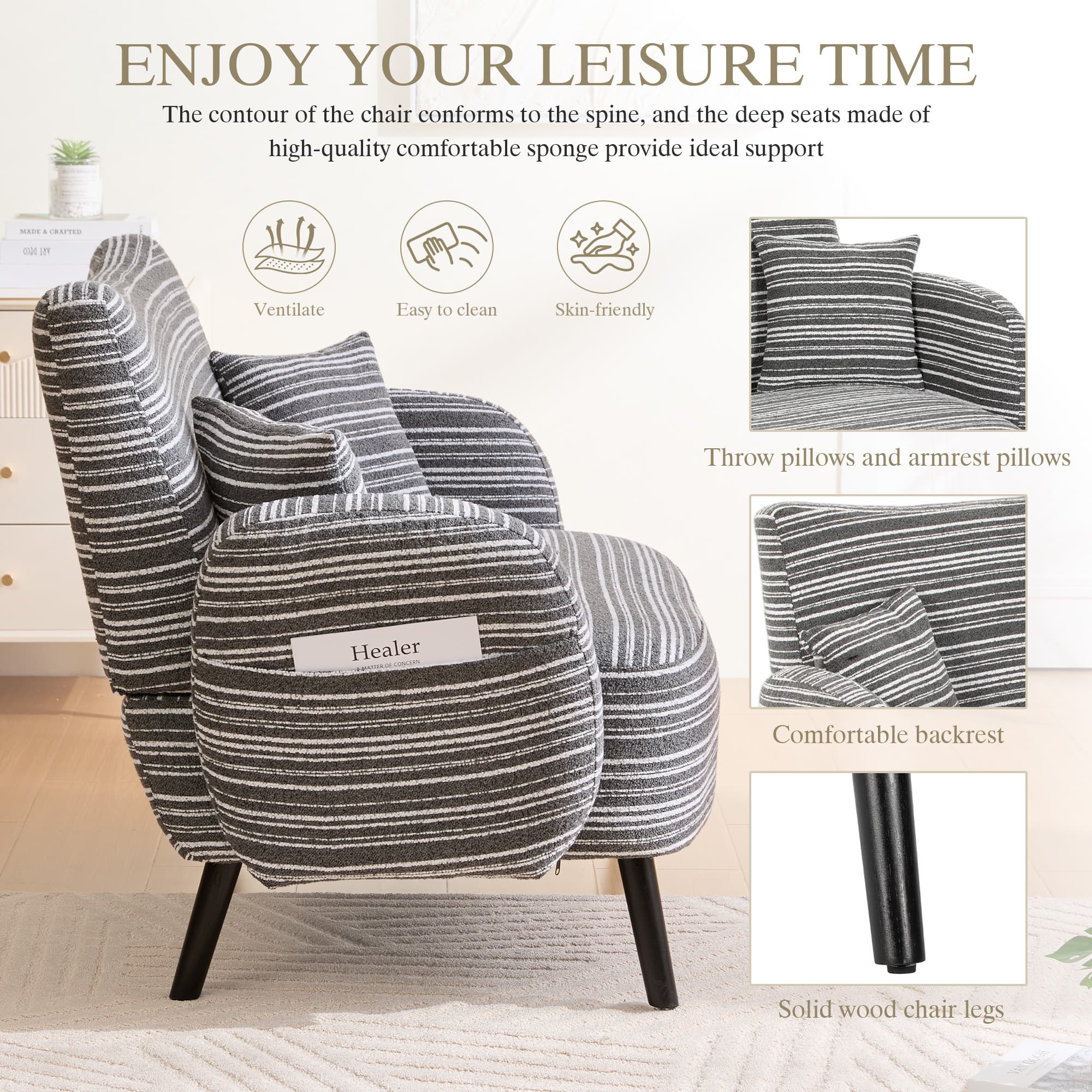 Modern Style Two-seater Sofa With Ultra-comfortable Armrests, Armrest Pillows, And Storage Pockets, Deep-seated Two-seater Sofa, Comfortable Modern Sofa For Bedroom, Small Spaces, Apartments, And Offi 2